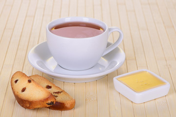 crackers with tea