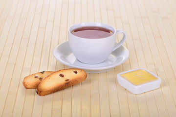 crackers with tea