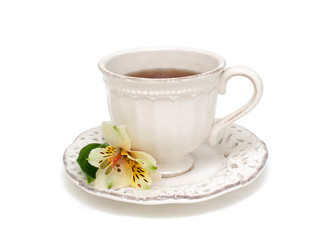 cup of tea and flower