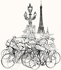 Paris - cyclists in competition