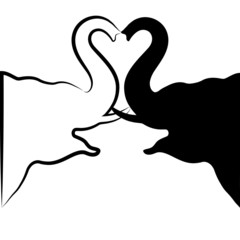 Vector image of an elephant