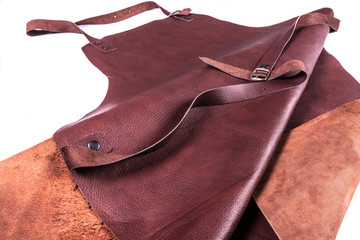 Brown leather apron - obrazy, fototapety, plakaty