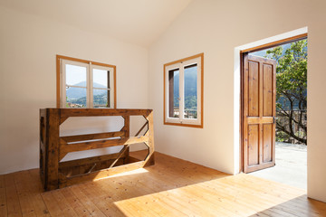 interior rustic house, entrance door