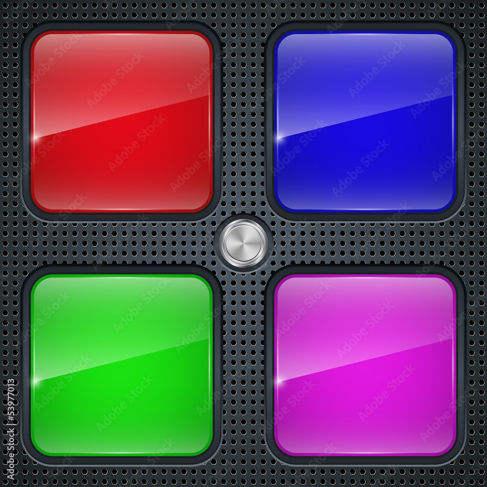 Poster application buttons vector template