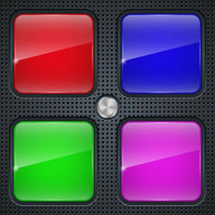 Application buttons vector template