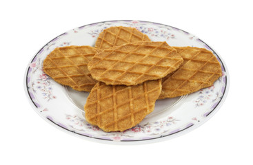 Waffle cookies on plate