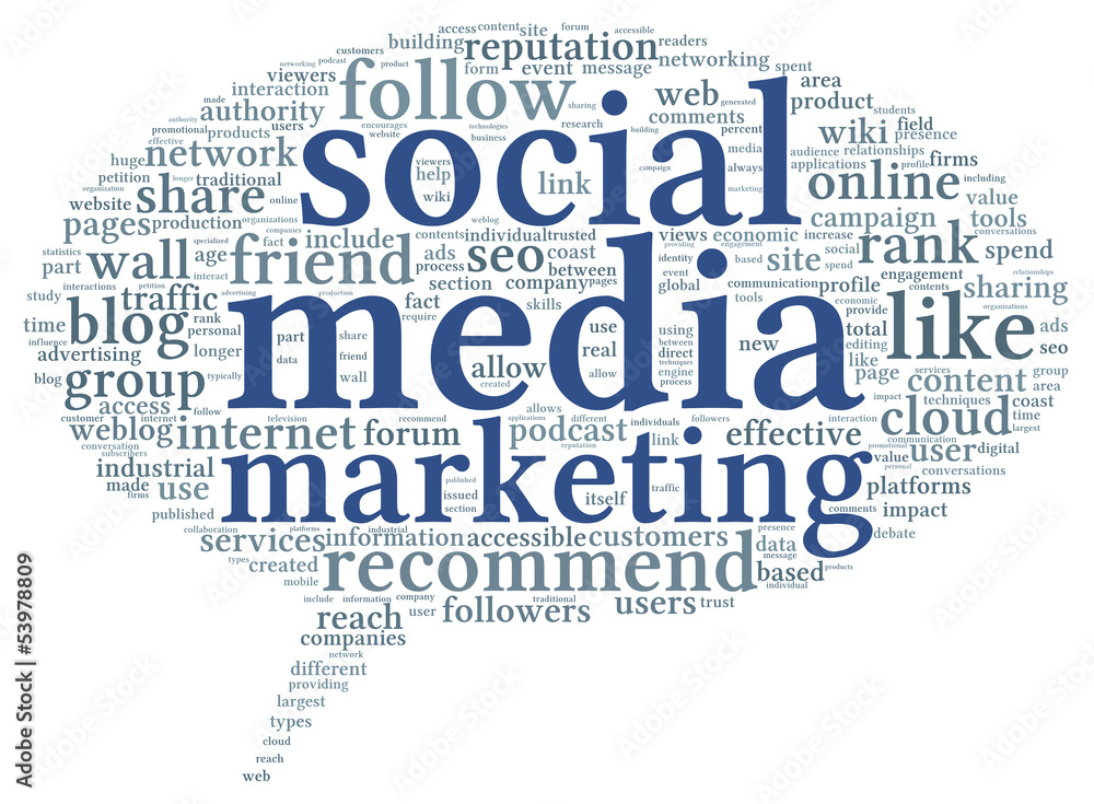 Canvas Prints Social media marketing conept in word tag cloud