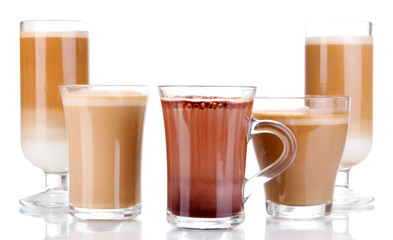 Layered coffee isolated on white