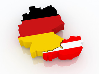 Fototapeta premium Map of Germany and Austria.