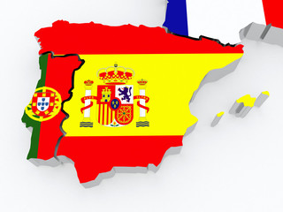 Fototapeta premium Map of Spain and Portugal.