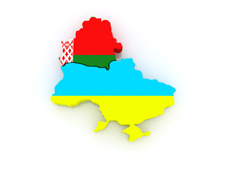 Obraz premium Map of Belarus and Ukraine.