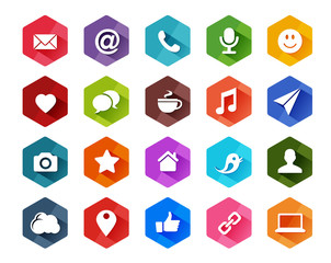 Flat Social Media Icons for Light Background