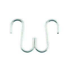 Old S-shape hook with scratch isolated on white background