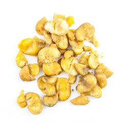 Salted Broad Beans on white background