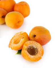 Apricots isolated on white