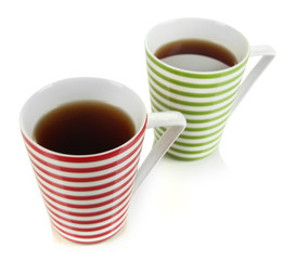 Cups on grey background