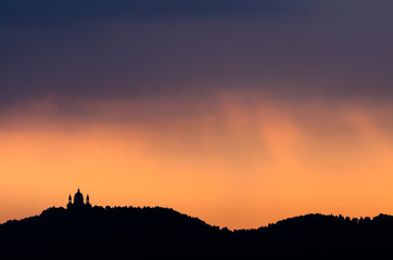 Turin, Basilica of Superga and hill at dawn