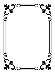 calligraphy penmanship curly baroque frame black