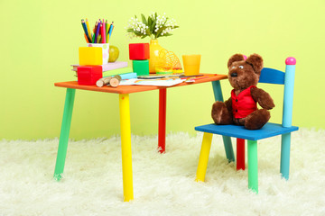 Modern child's room with equipment and toys