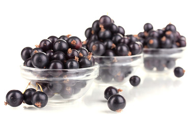 Fresh black currant isolated on white