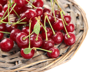 Ripe cherry isolated on white