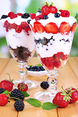 Natural yogurt with fresh berries