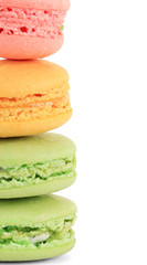 Gentle macaroons isolated on white
