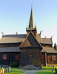 Fototapeta na wymiar Wooden church in the Norway.