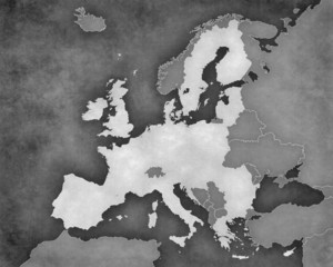 Map of Europe - European Union (b&w)