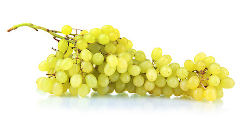 ripe sweet grapes isolated on white.