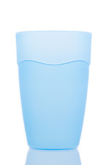 Blue plastic glass