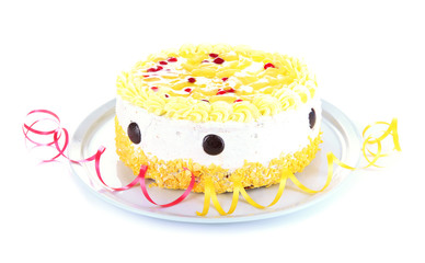 Tasty cake, isolated on white