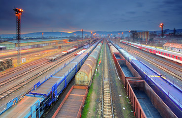 Fototapeta na wymiar Train Freight transportation platform - Cargo transit