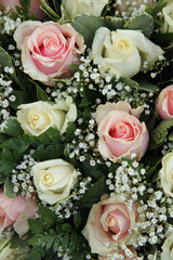 Wedding arrangement in pink and white