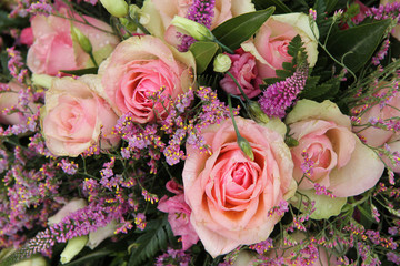 Bridal bouquet in pink, detail
