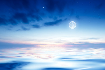 Fototapeta na wymiar Nocne niebo z księżycem