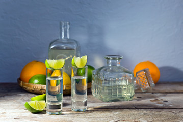 tequila and citrus fruits