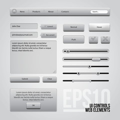 Light Gray UI Controls Web Elements