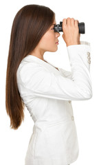 Businesswoman Looking Through Binoculars
