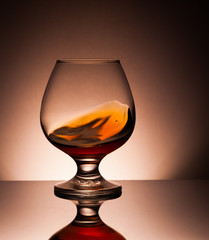 glass with cognac