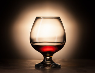 glass with cognac