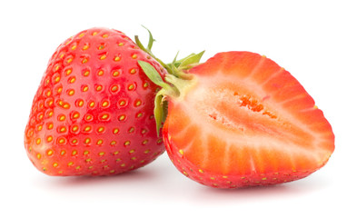 Strawberry isolated on white background closeup