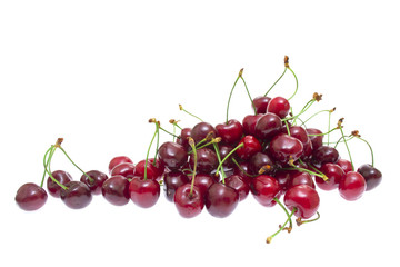 Lot of Cherry isolated on white background