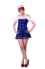 Airhostess isolated on the white background