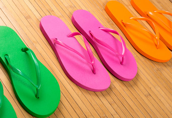 Flip Flops on Bamboo