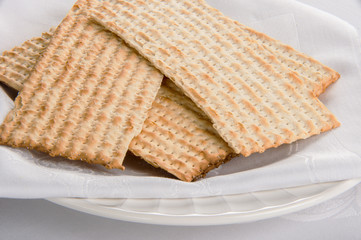 Closeup of Matzah on Plate