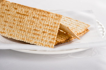 Closeup of Matzah on Plate