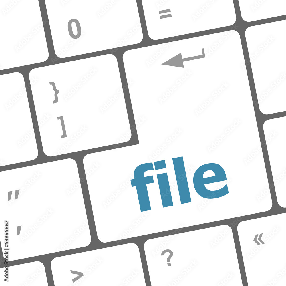 Poster file button on computer pc keyboard key