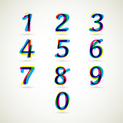 Numbers set with CMYK color style