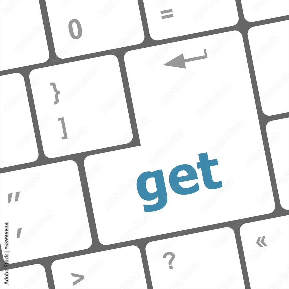 Poster get button on computer pc keyboard key